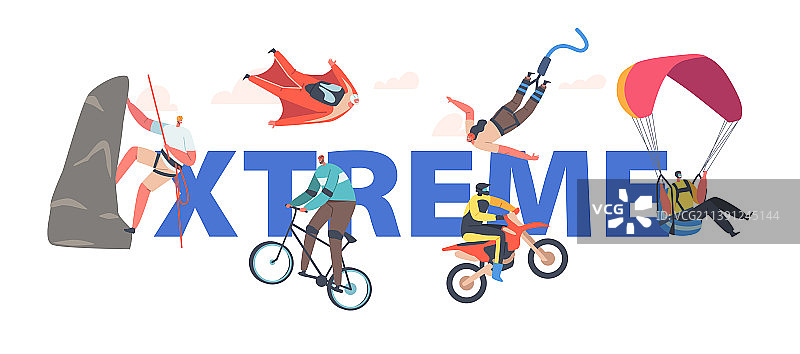 极限运动概念蹦极活动图片素材