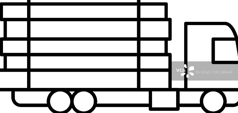 卡车运输木材线条图标图片素材