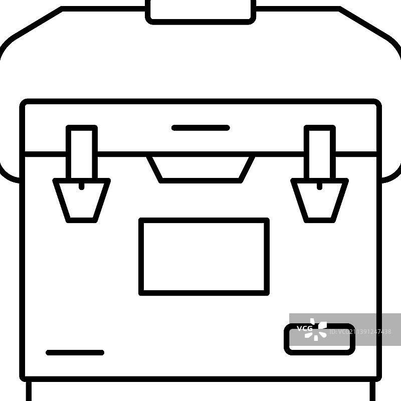 露营冷藏箱线条图标图片素材