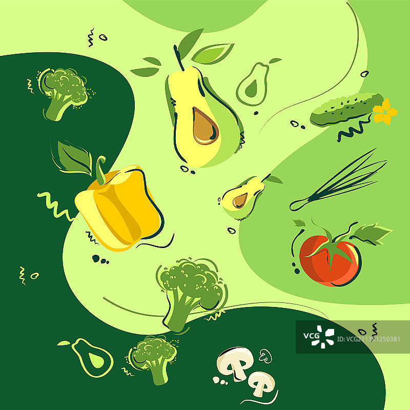 蔬菜纯素美食背景图片素材