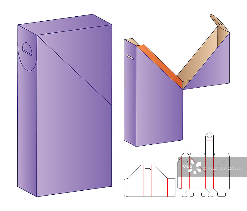 盒子包装模切模板设计3d模型图片素材