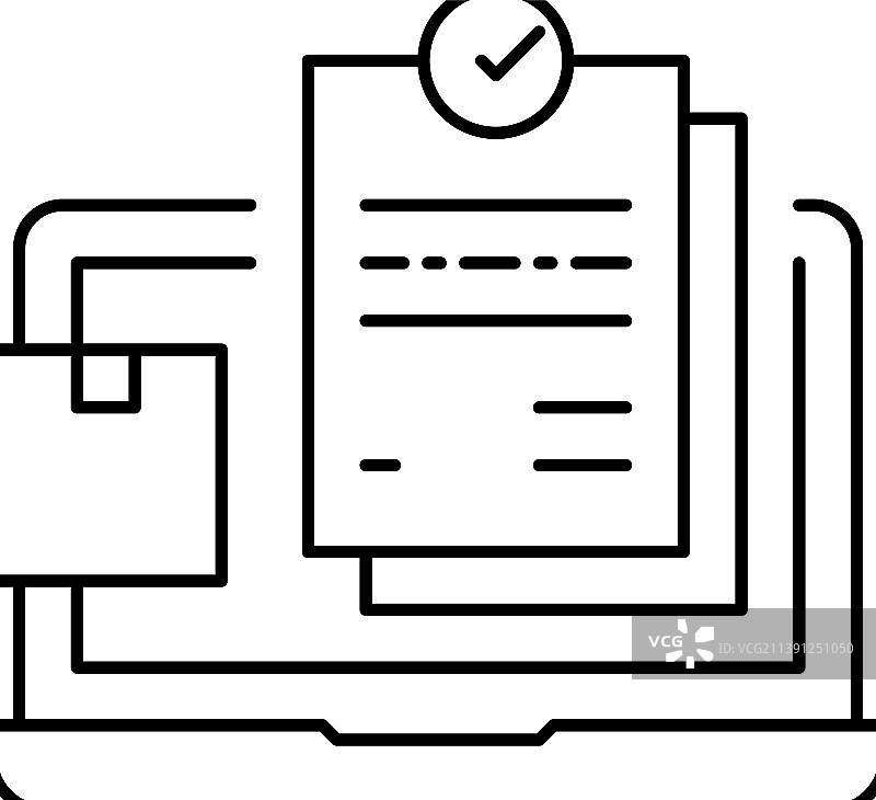 互联网订单与采购线性图标图片素材