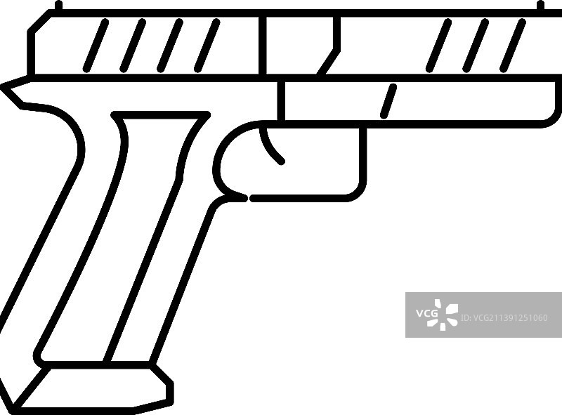 手枪线性图标图片素材