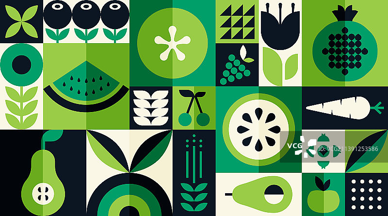有机果蔬几何图案图片素材