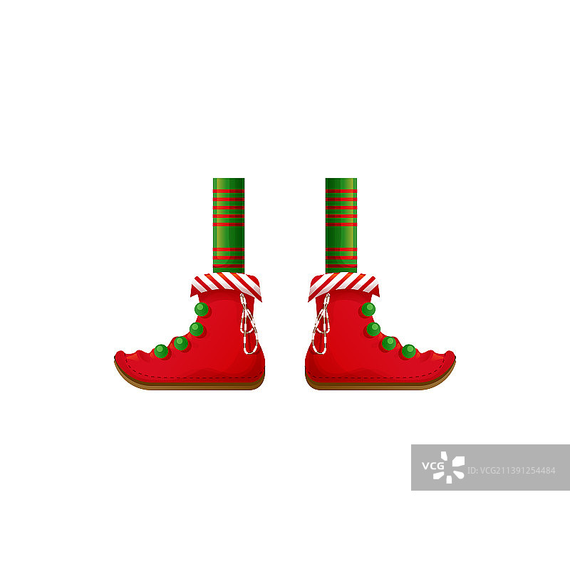 精灵或妖精的腿，红鞋条纹袜图片素材