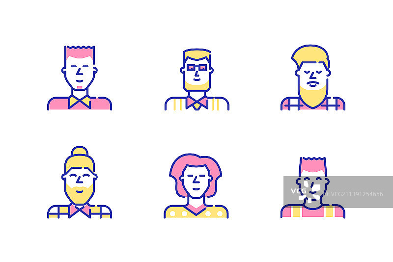 年轻男士头像图标合集图片素材