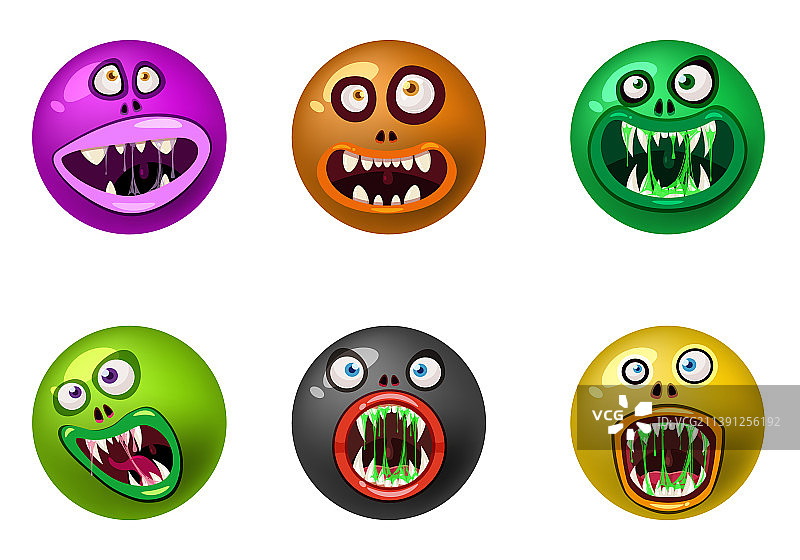 怪物卡通圆形头像图片素材