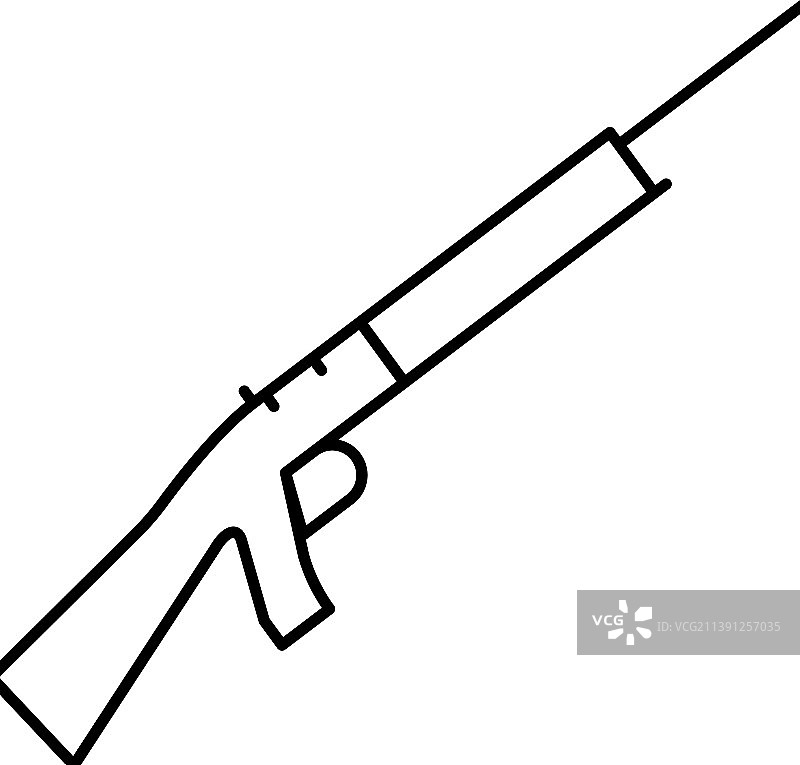 猎枪武器线条图标图片素材