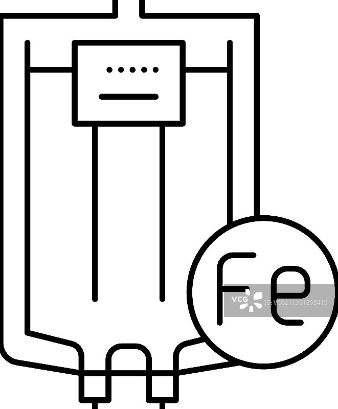 通过静脉输注线图标给予铁图片素材