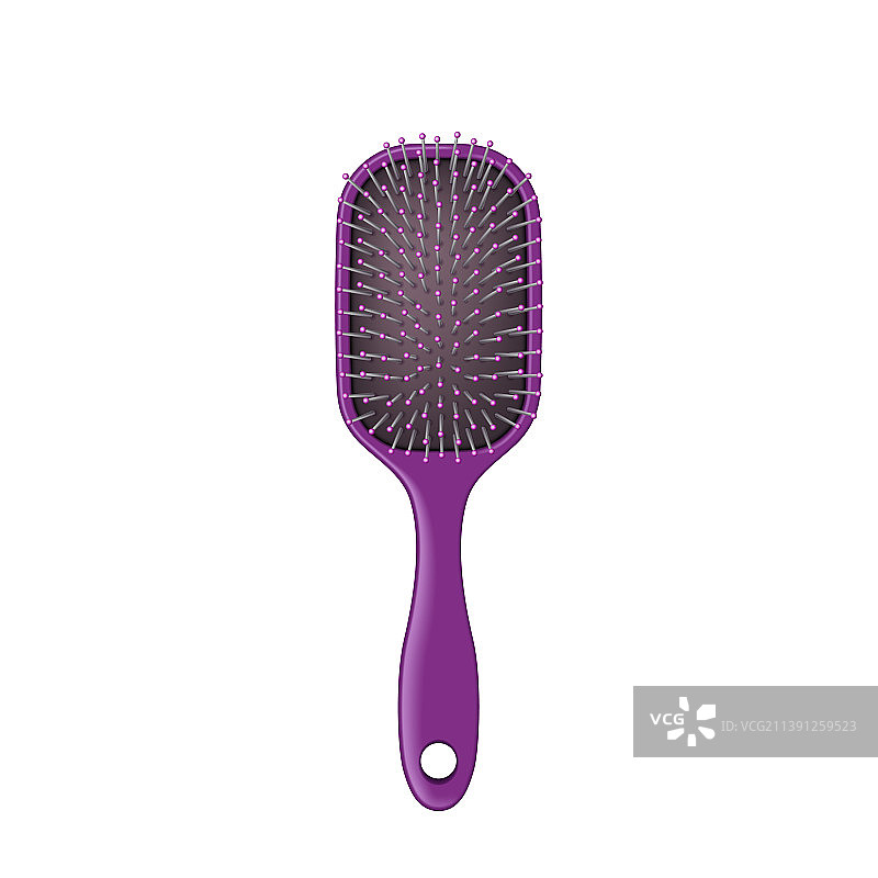 日常护发用紫色发刷图片素材