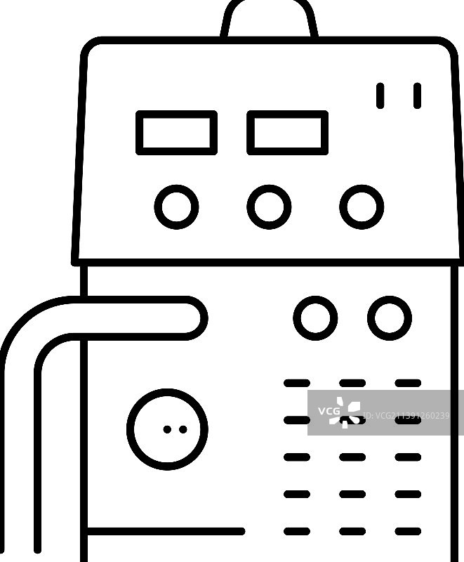 半自动设备线性图标图片素材