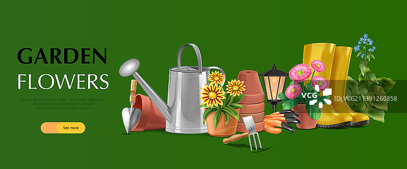 花园花卉横幅banner图片素材