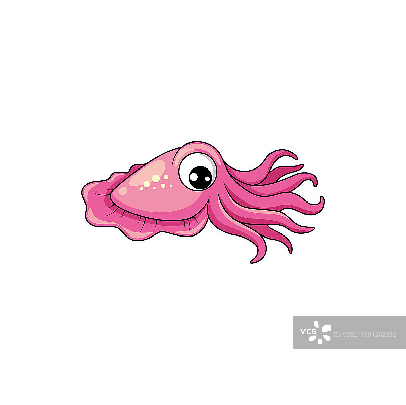 水下鱿鱼卡通形象图片素材