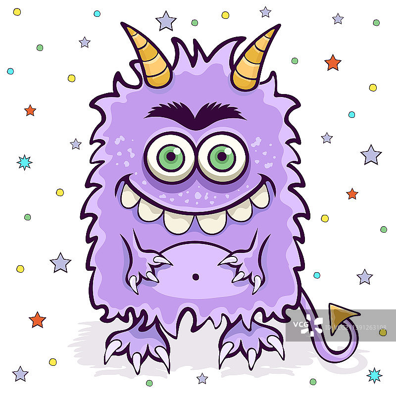 可爱的卡通怪物角色图片素材