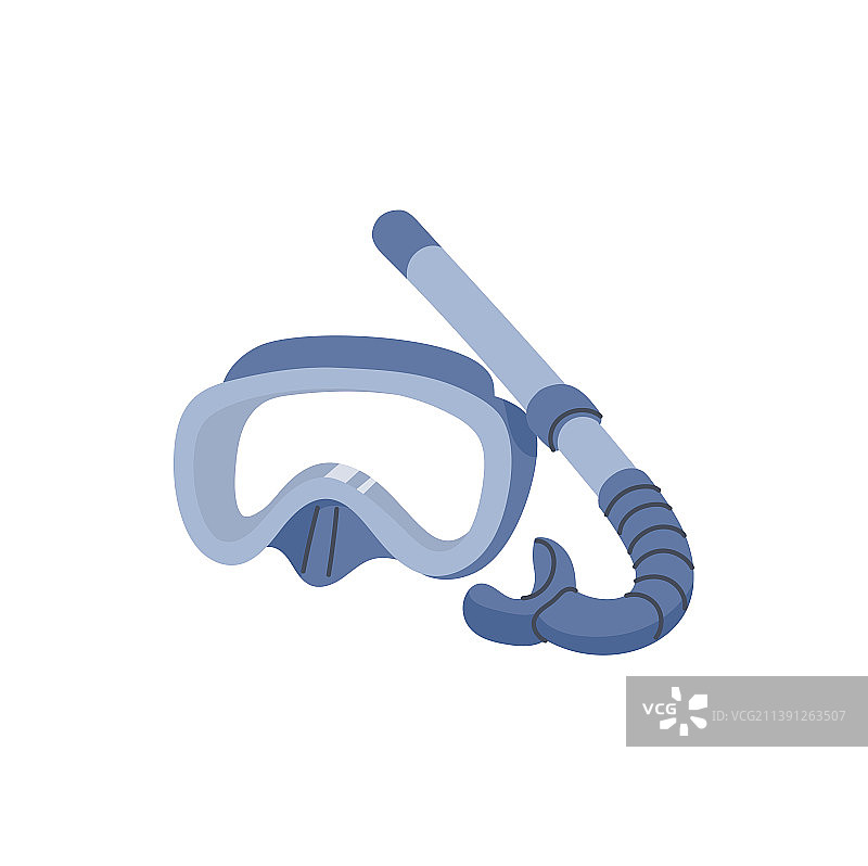 水肺潜水或滑雪面罩和呼吸管图标图片素材
