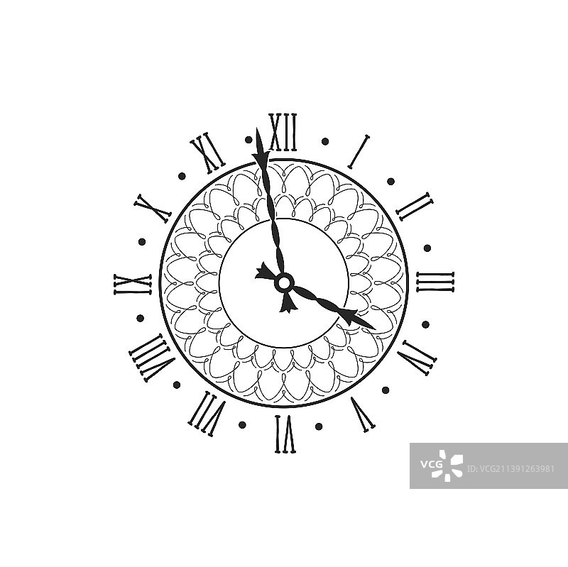 复古时钟罗马数字装饰指针图片素材