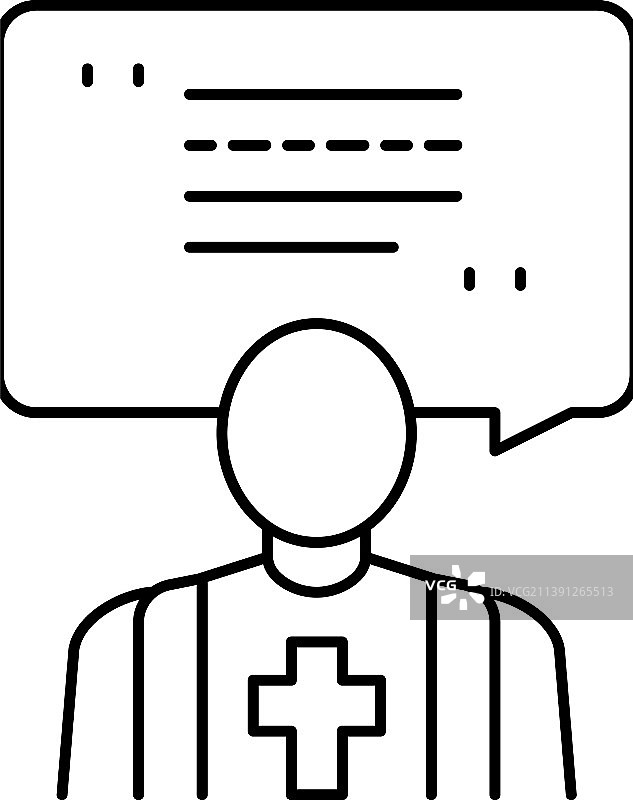 牧师宠物殡葬线性图标图片素材