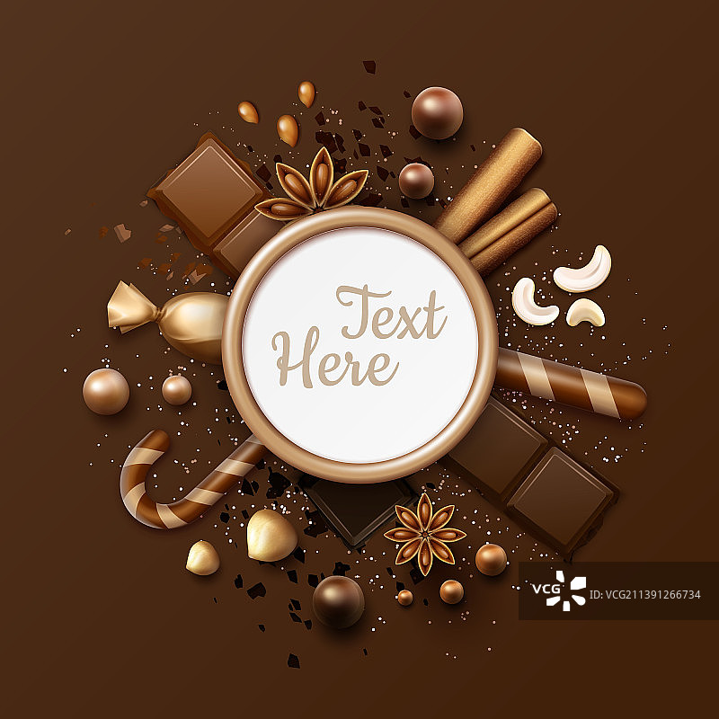 巧克力平铺图图片素材