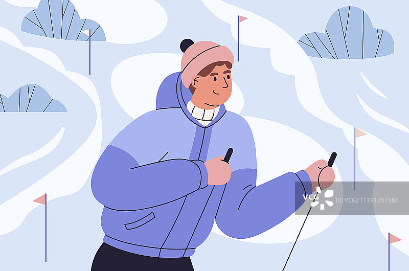 山区滑雪胜地快乐活跃的男人图片素材