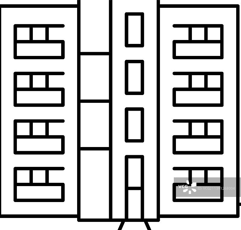 公寓楼房线条图标图片素材