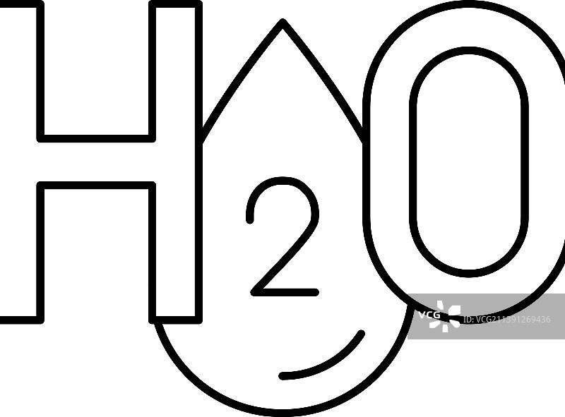 H2O水线性图标图片素材