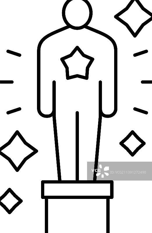 奥斯卡奖线条图标图片素材