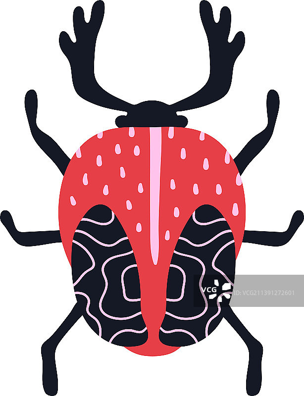 潮流时尚异域角甲虫印花图片素材