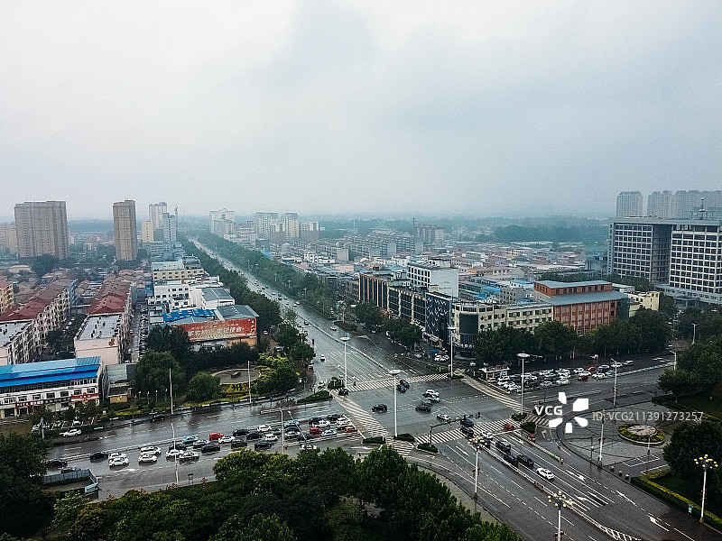 霸州市 华夏民间收藏馆 益津中路 霸州一中 航拍图片素材