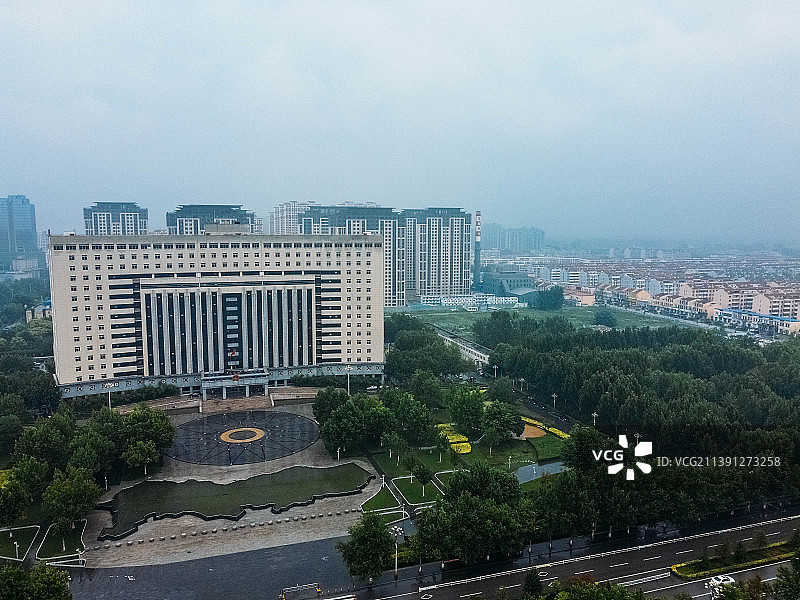 霸州市 华夏民间收藏馆 益津中路 霸州一中 航拍图片素材