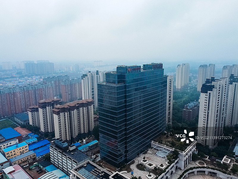 霸州市 华夏民间收藏馆 益津中路 霸州一中 航拍图片素材