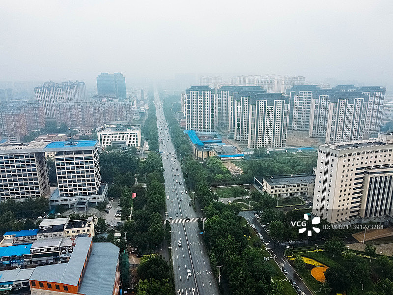 霸州市 华夏民间收藏馆 益津中路 霸州一中 航拍图片素材