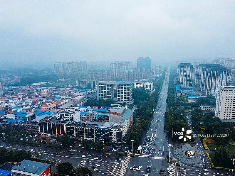 霸州市 华夏民间收藏馆 益津中路 霸州一中 航拍图片素材