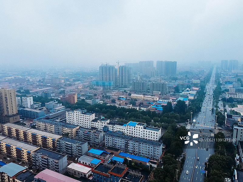 霸州市 华夏民间收藏馆 益津中路 霸州一中 航拍图片素材