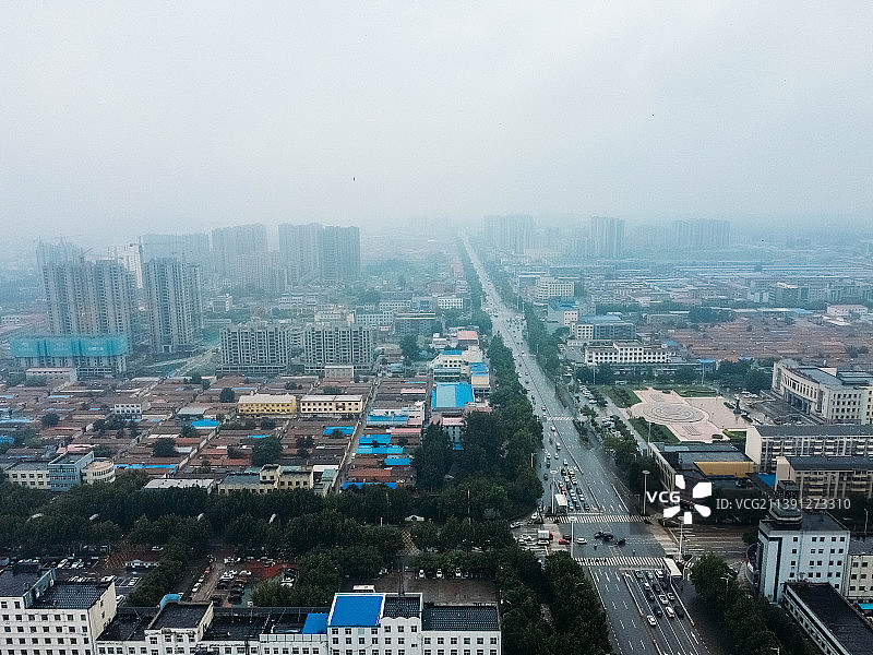 霸州市 华夏民间收藏馆 益津中路 霸州一中 航拍图片素材