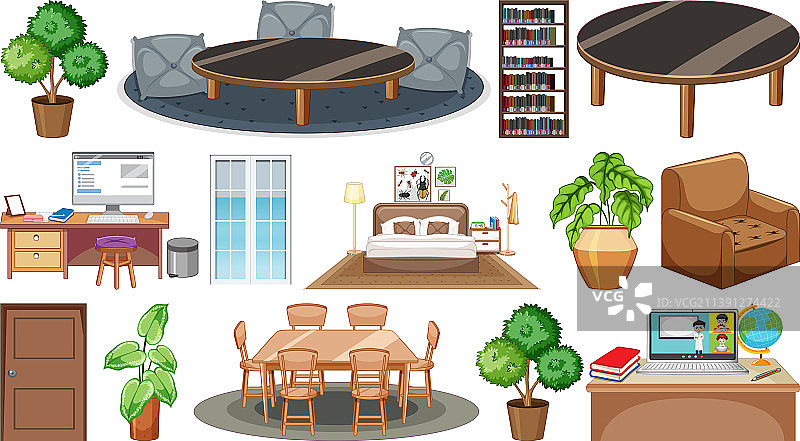 室内家具和装饰品图集图片素材