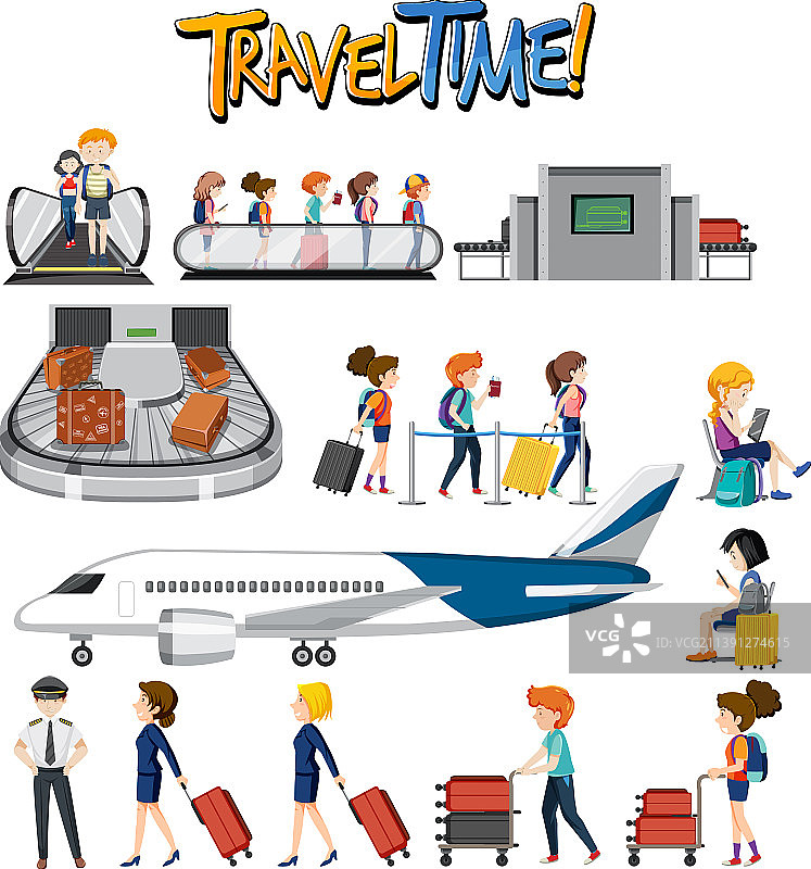 旅行物品和旅行者合集图片素材