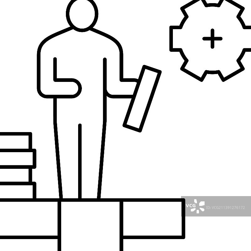 瓷砖工匠线条图标图片素材