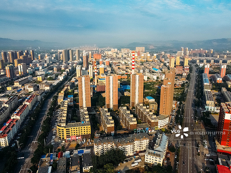 建平县 人民路 京沈路 东环岛 热电公司 清晨图片素材