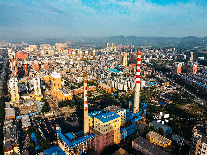 建平县 人民路 京沈路 东环岛 热电公司 清晨图片素材