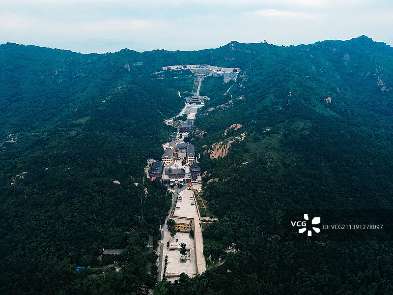 锦州 北普陀山 景区 古塔区 地标 航拍图片素材