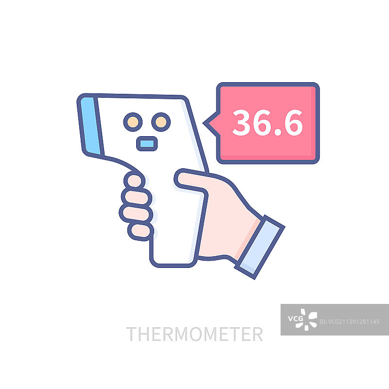 现代彩色线条设计的温度计图片素材