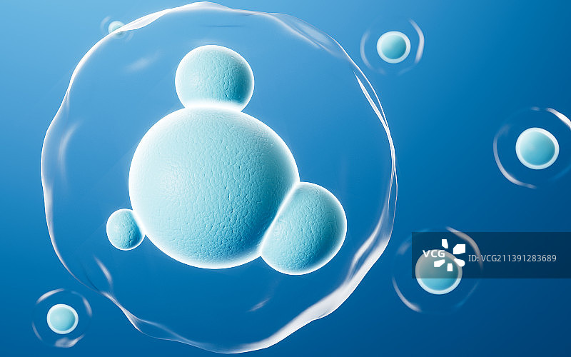 游离的细胞结构3D渲染图片素材