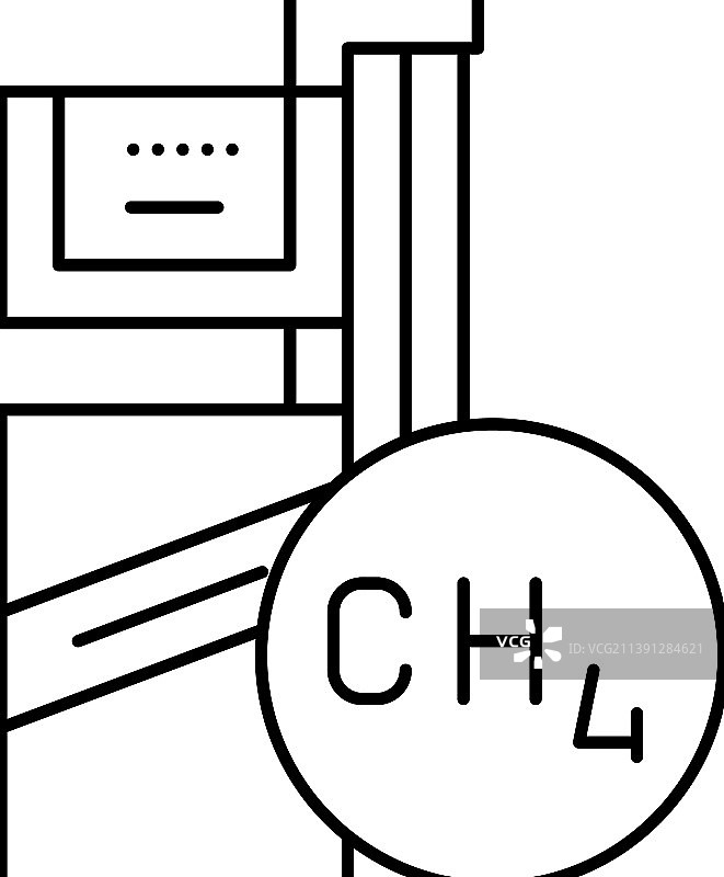 甲烷气体站线性图标图片素材