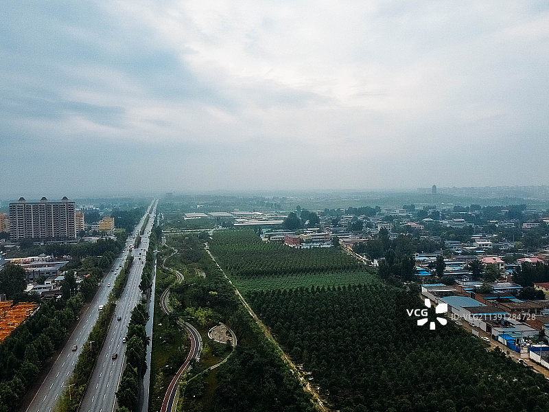 容城县 雄安新区 容和塔 津海大街 航拍图片素材