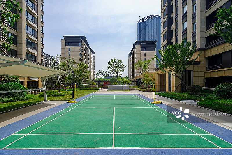 室外羽毛球场地图片素材