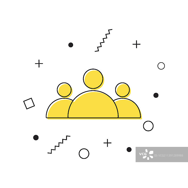黄色的三人图标图片素材
