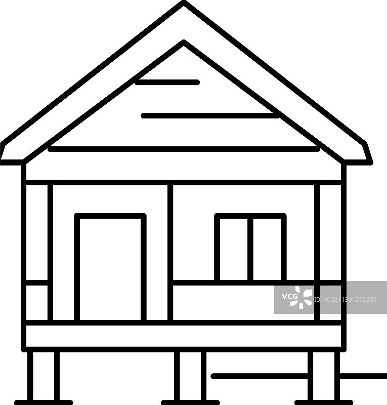 平房房屋线条图标图片素材