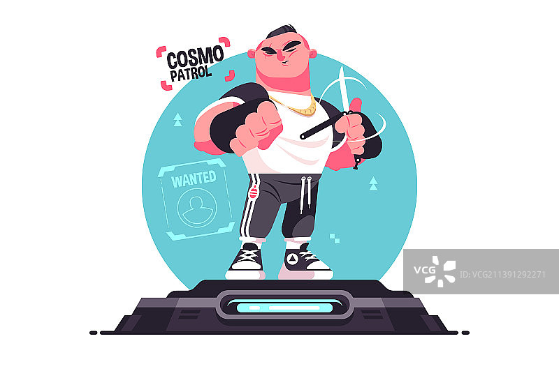 强壮持刀保安图片素材