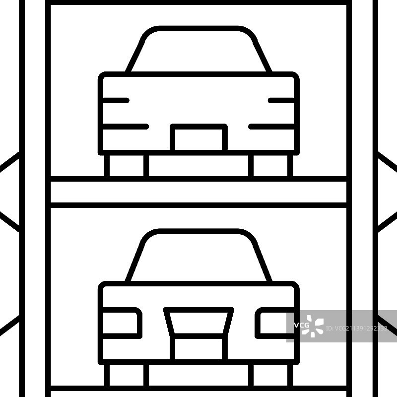 现代多层停车场线性图标图片素材