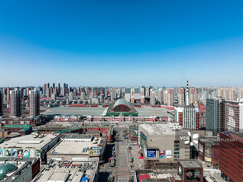 航拍沈阳站全景图图片素材